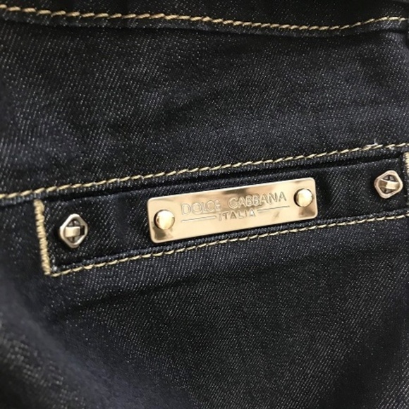 Dolce & Gabbana Dark Blue Wide Leg Jeans w/Belt - Picture 5 of 6